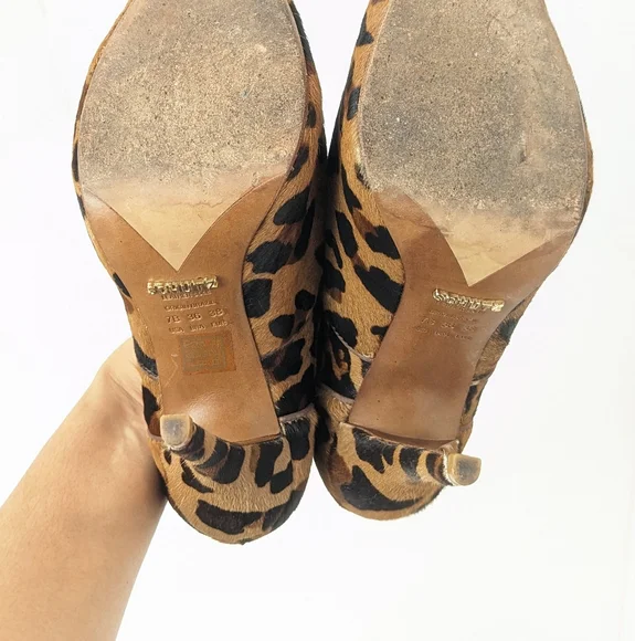 SCHUTZ Leopard Peep Toe Heels - Picture 14 of 16